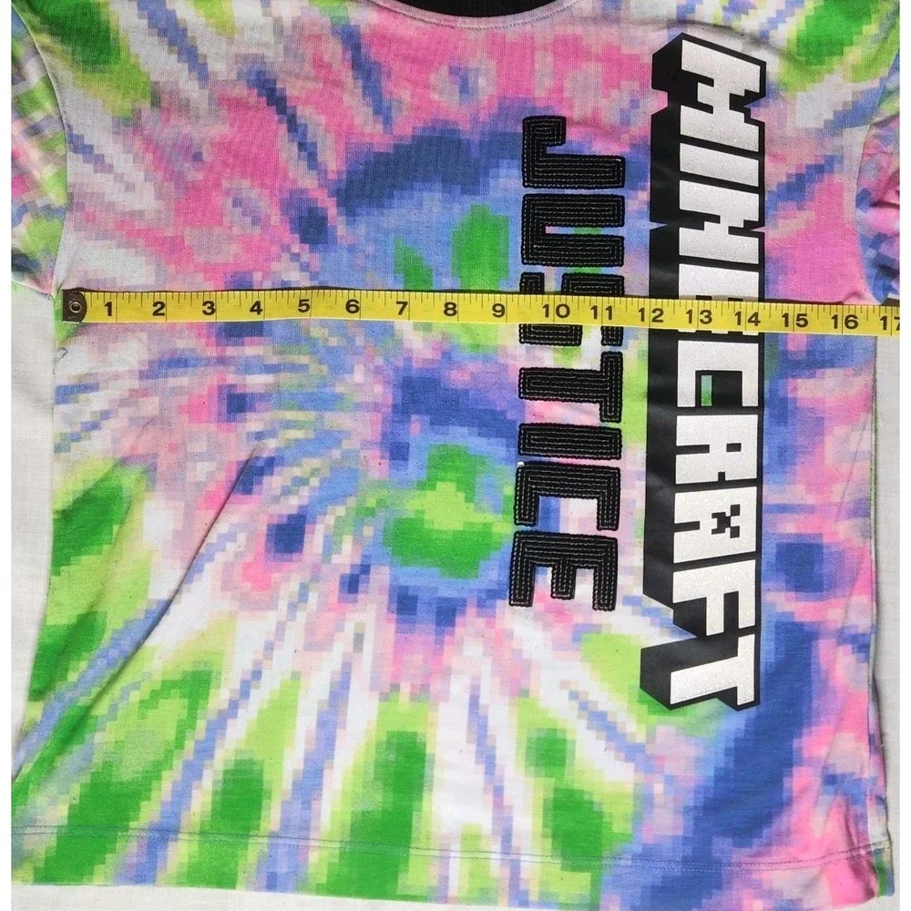 Justice Minecraft T Shirt‎ Size Small Sequins Tie Dye Game Tee Gift